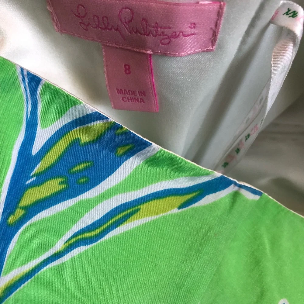 LILLY PULITZER LANGLEY‎ SILK STRAPLESS DRESS 8 - Picture 5 of 6